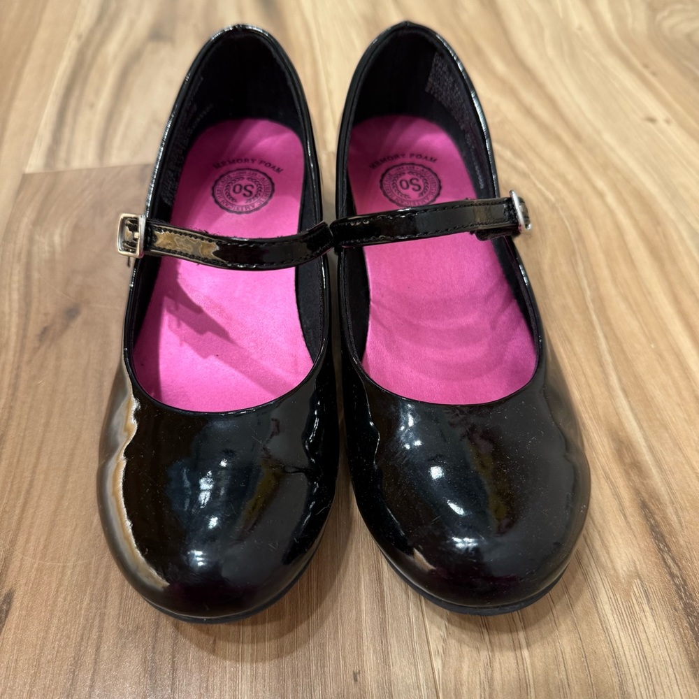 SO Black Patent Girls Dress Shoes Size 1